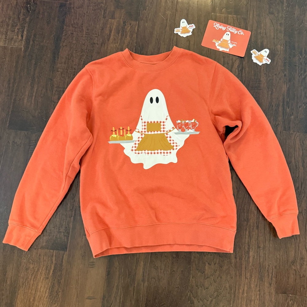 NEW Living Fully Co Ghost Sweatshirt size small